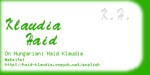 klaudia haid business card